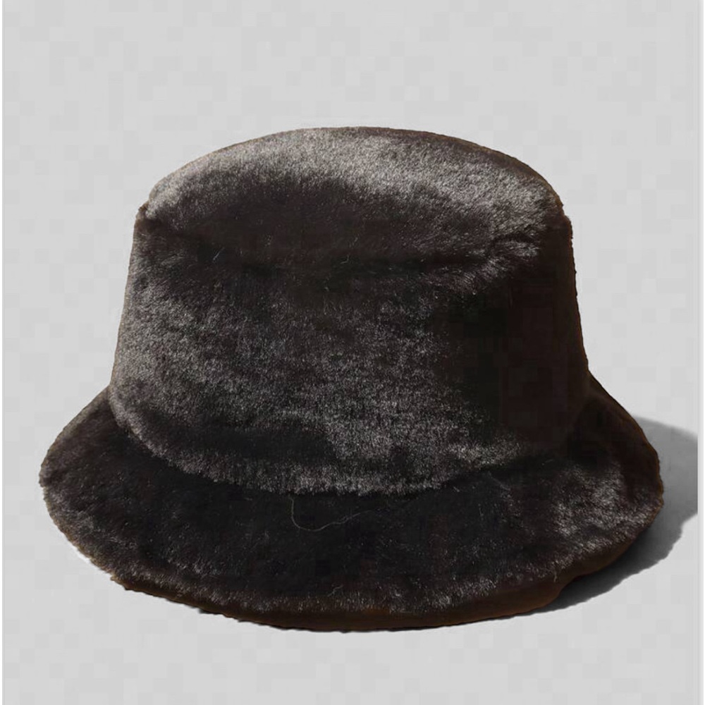 Fuzzy Bucket Winter Hat-Black